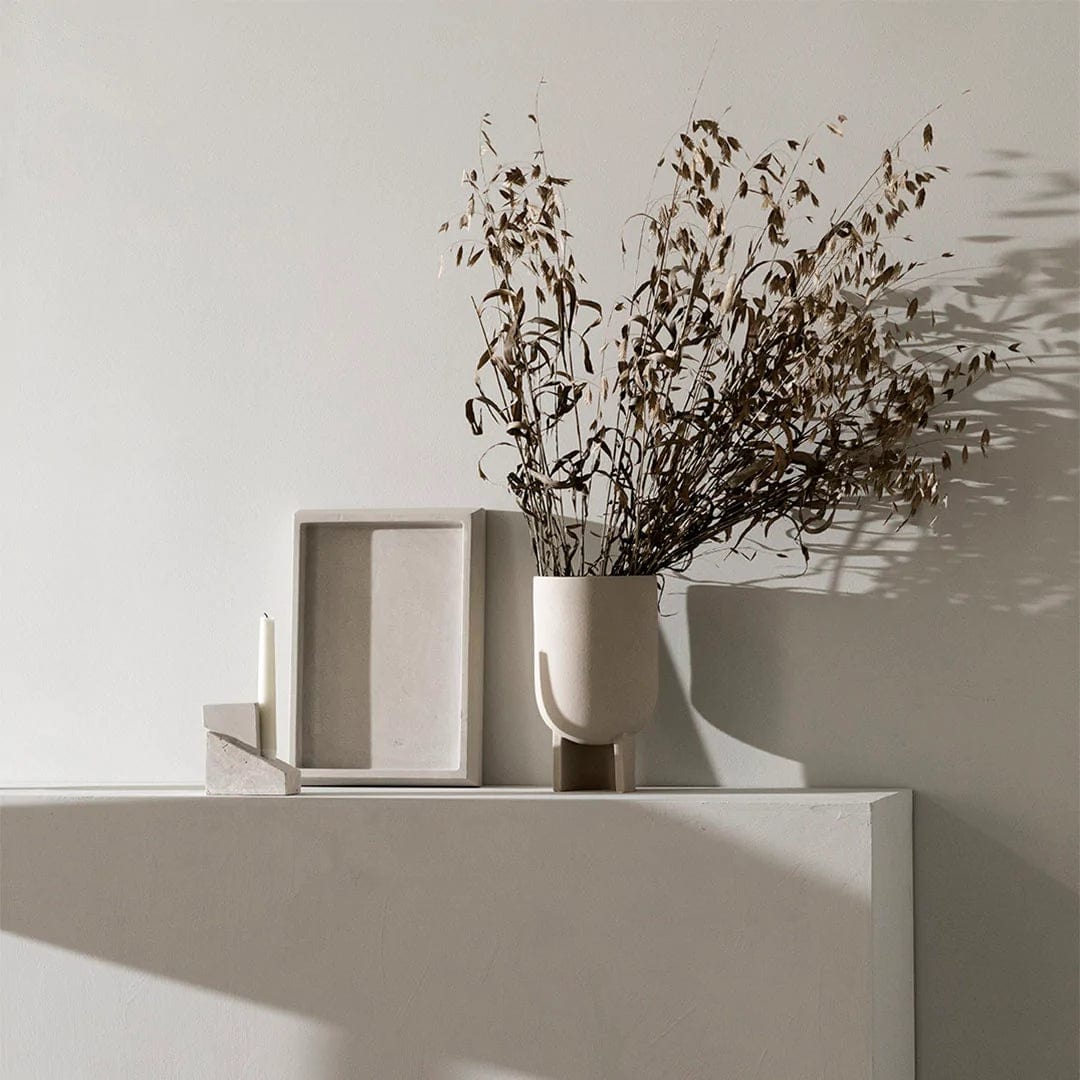 KRISTINA DAM studio Κηροπήγιο Κηροπήγιο, Γλυπτό, The Offset Vol 1, W7XL12XH12CM, Εκρού, Ψαμμίτης & Τραβερτίνη , KRISTINA DAM studio