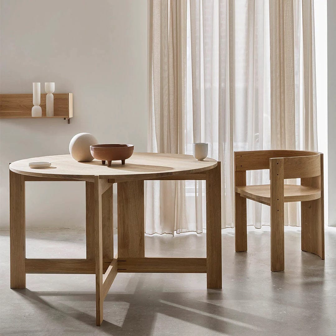 KRISTINA DAM studio Πολυθρόνα Καρέκλα Collector Solid Φυσικό Μασίφ Ξύλο Βελανιδιάς W57xL51xH72xSD49xSH46 cm Kristina Dam Studio