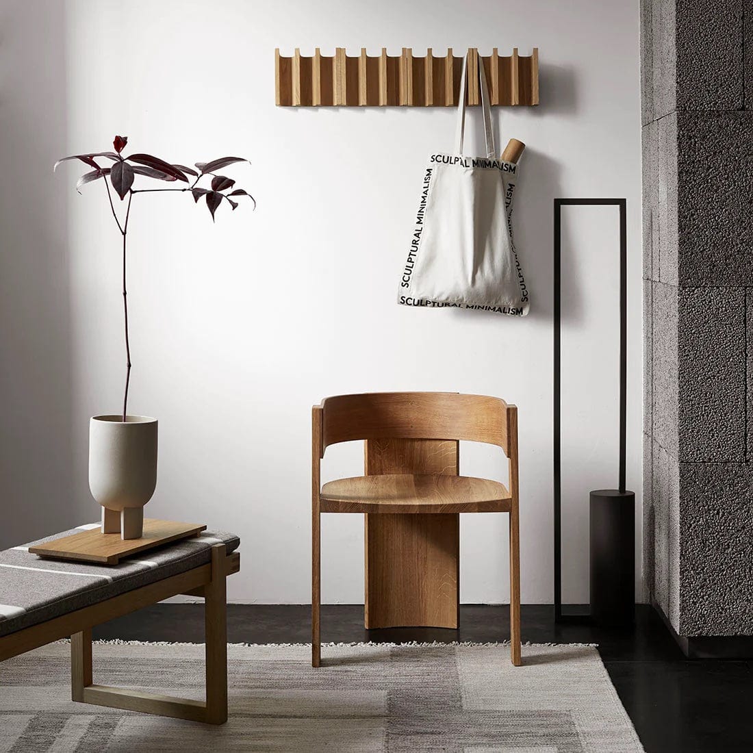 KRISTINA DAM studio Πολυθρόνα Καρέκλα Collector Solid Φυσικό Μασίφ Ξύλο Βελανιδιάς W57xL51xH72xSD49xSH46 cm Kristina Dam Studio