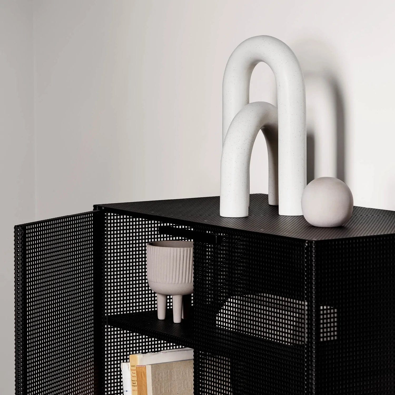 KRISTINA DAM studio Κασπώ Διακοσμητικό Mπολ/Κασπώ, Small, Ø12XH16CM, Γκρεζ, Τερακότα, KRISTINA DAM studio