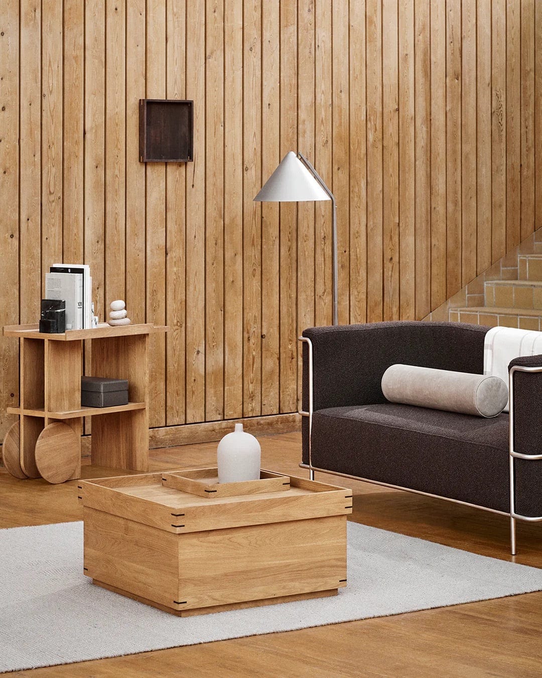 KRISTINA DAM studio Τραπέζι Βοηθητικό Τραπέζι Axis Side Table Φυσικό Μασίφ Ξύλο Βελανιδιάς W57xL51xH72xSD49xSH46 cm Kristina Dam Studio