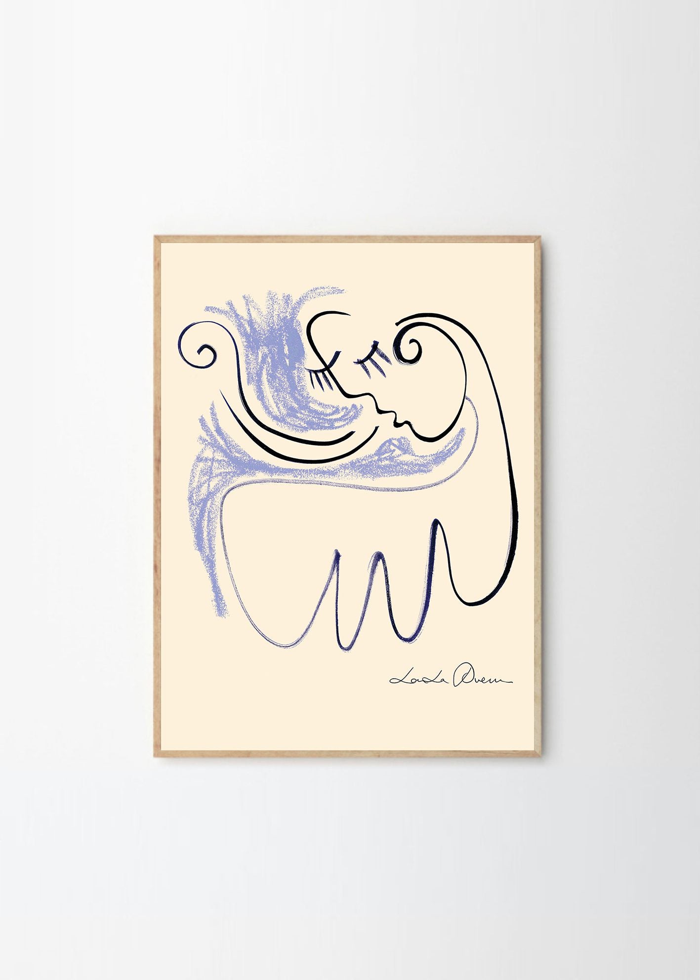 THE POSTER CLUB Poster Πόστερ, LouLou Avenue, I'll Keep you Warm (50x70) cm, Μπεζ/Γαλάζιο Sustainable Paper, THE POSTER CLUB