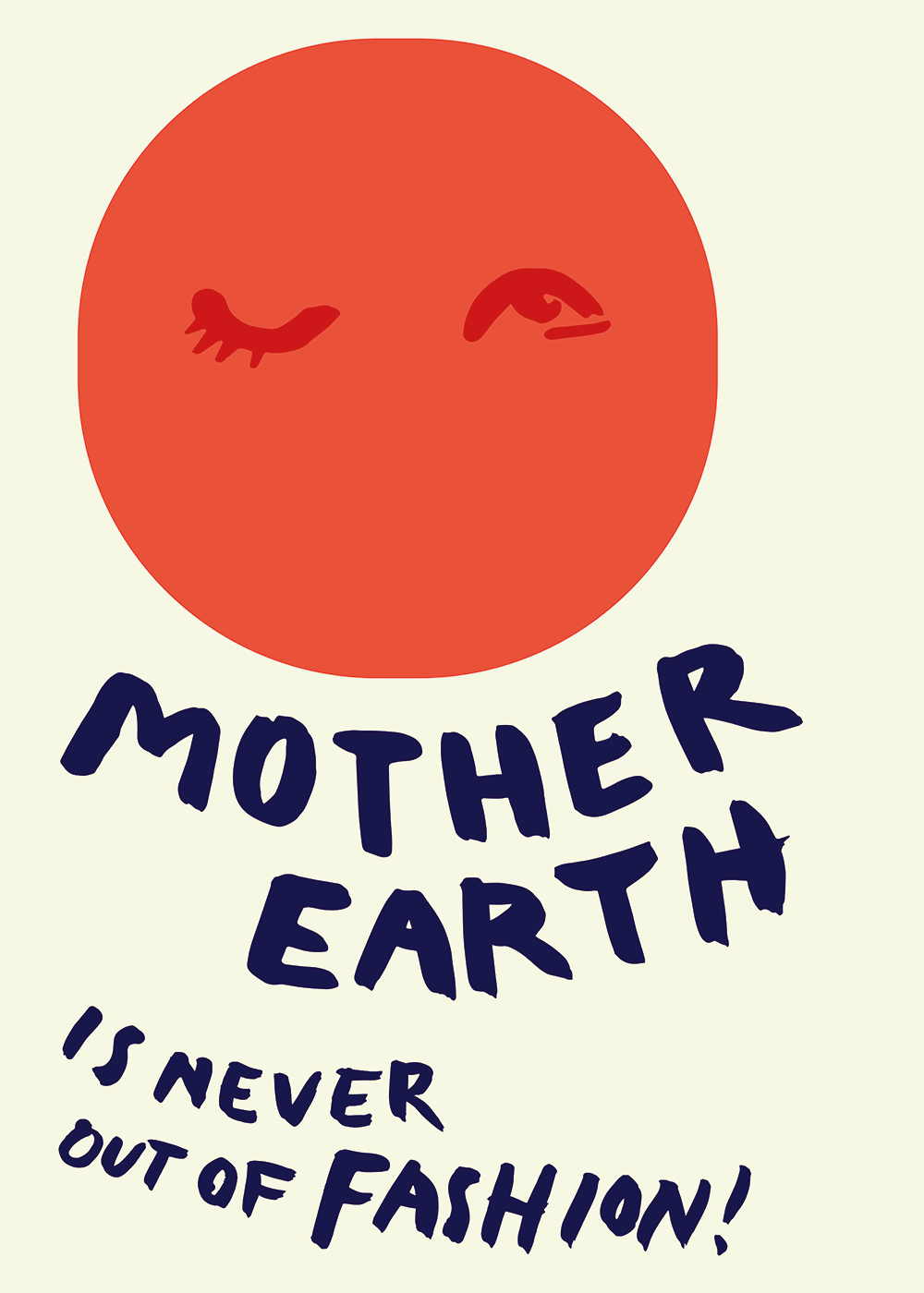 PAPER COLLECTIVE Poster Πόστερ Mother Earth, Μπεζ/Κόκκινο, 50Χ70, Sustainable Paper, Paper Collective