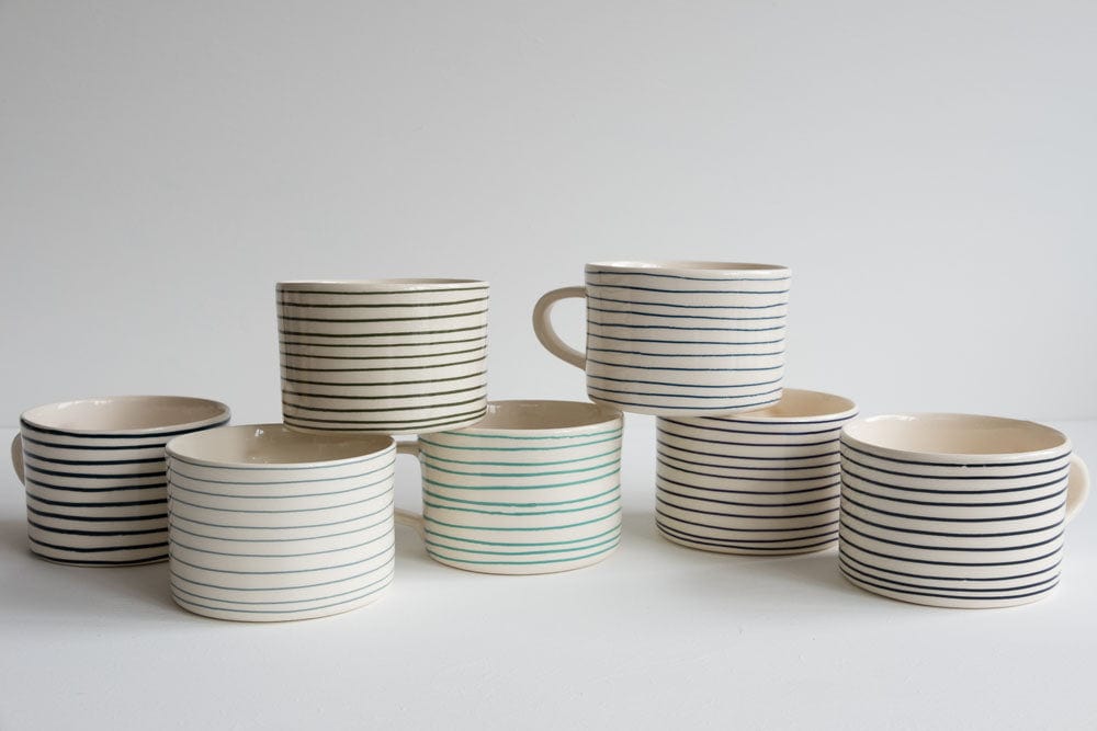 Musango Κούπα Κούπα Ριγέ Horizontal Stripe Πράσινο h6.5Ø10 cm Musango