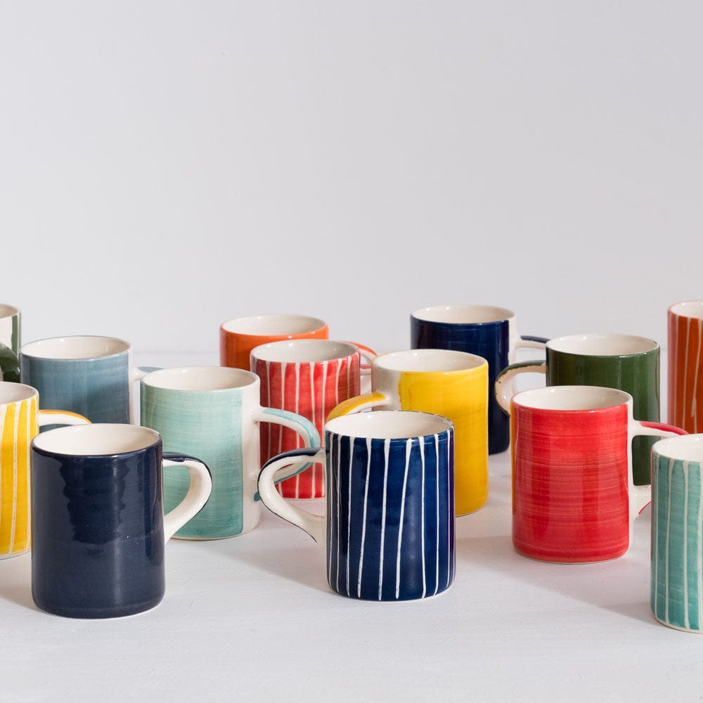 Musango Κούπα Κούπα Ριγέ Espresso Sgrafitto Κίτρινο h6.5Ø5 cm Musango