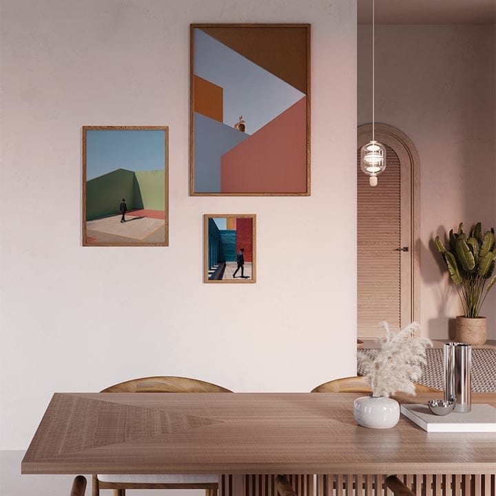 PAPER COLLECTIVE Poster Πόστερ, Angular Afternoon, 50x70, Καφέ/Γαλάζιο, Sustainable Paper, PAPER COLLECTIVE