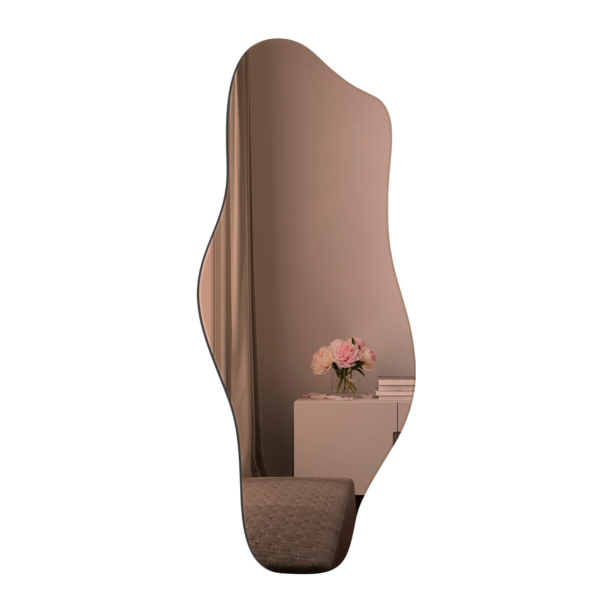 INCADO Καθρέφτης Καθρέφτης Τοίχου Γυαλί WAVE Rose Gold 55x110 cm INCADO