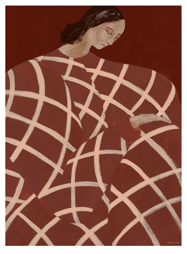 THE POSTER CLUB Poster Πόστερ, Waiting At Art Et Metiers, Sofia Lind, (50x70) cm, Μπορντό/Σομόν, Sustainable Paper, THE POSTER CLUB