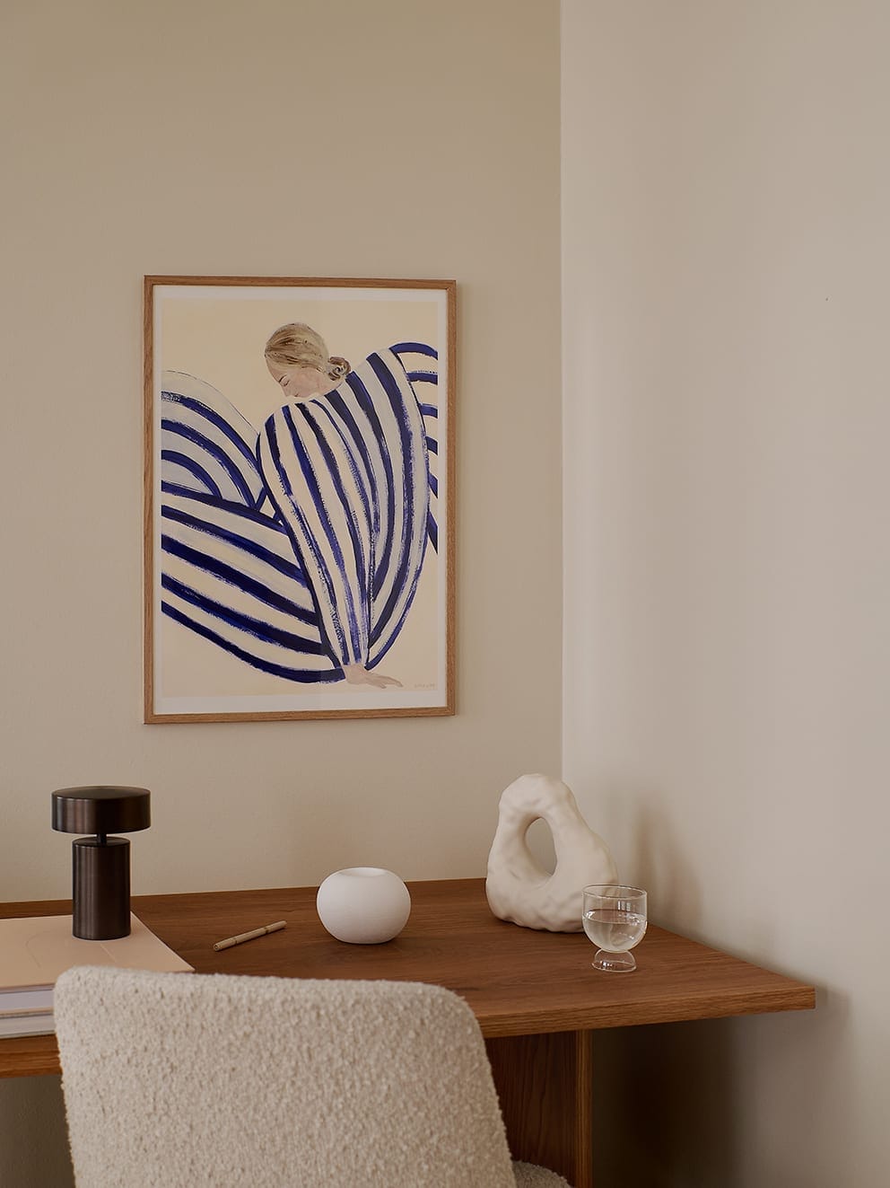 THE POSTER CLUB Poster Πόστερ, Blue Stripe At Concorde, Sofia Lind, (70x100 cm), Εκρού/Μπλέ, Sustainable Paper, THE POSTER CLUB