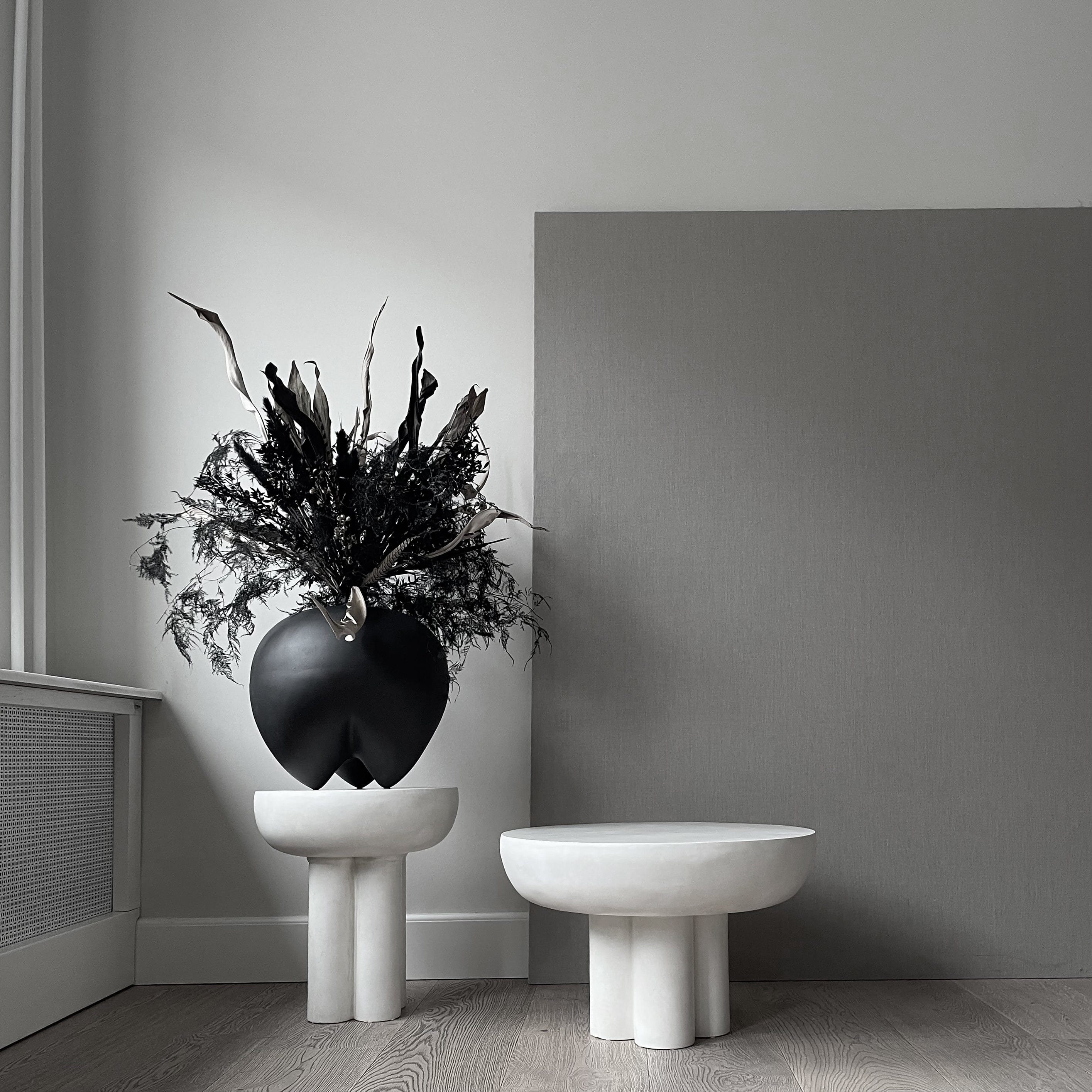 101 COPENHAGEN Coffee Table Tραπέζι Crown Table T Low Λευκό, Fiber Concrete 41x65x65cm 101 COPENHAGEN
