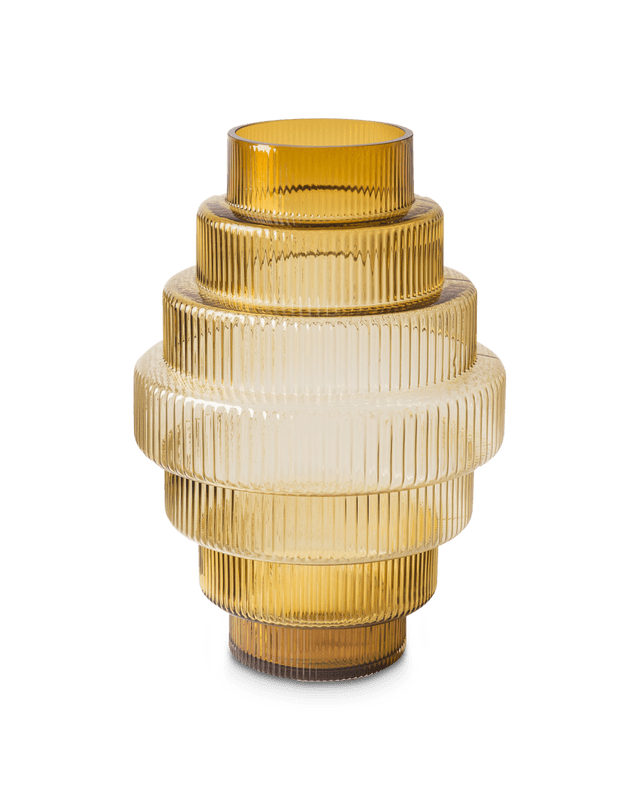 POLSPOTTEN Βάζο Βάζο Γυάλινο Steps S Ώχρα Ø20 x H30 cm POLSPOTTEN