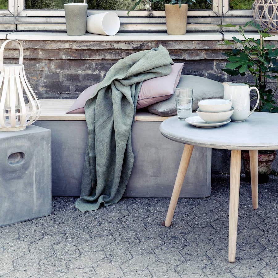 Broste Copenhagen Σκαμπό "Fiber" Σκαμπό Fiberclay Γκρι Charcoal W37XL37XH40CM Broste Copenhagen
