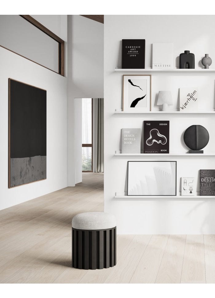 101 COPENHAGEN Σκαμπό Σκαμπό Tribu Stool Καφέ - Λευκό Λινό Μαξιλάρι Σκυρόδεμα Από Ίνες L40xW40xH47,5 101 COPENHAGEN