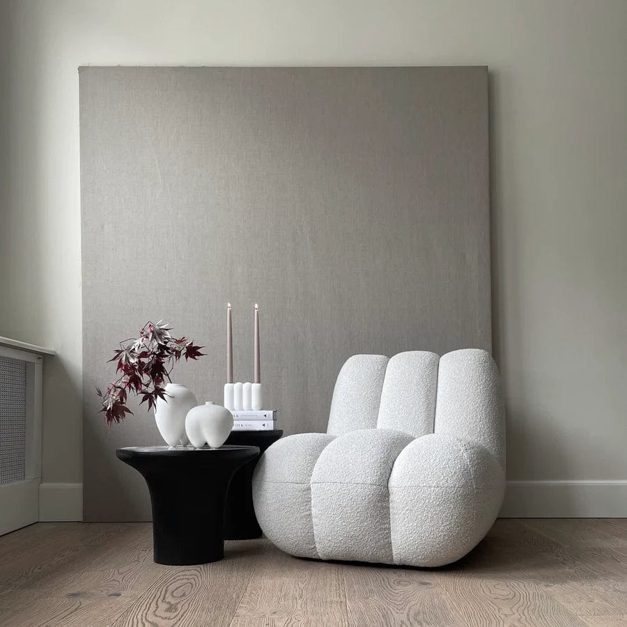 101 COPENHAGEN Coffee Table Τραπέζι, Trumpet Table Low, Μάρμαρο Και Ινώδες σκυρόδεμα, Καφέ Σκούρο, L45xW45xH35 , 101 COPENHAGEN