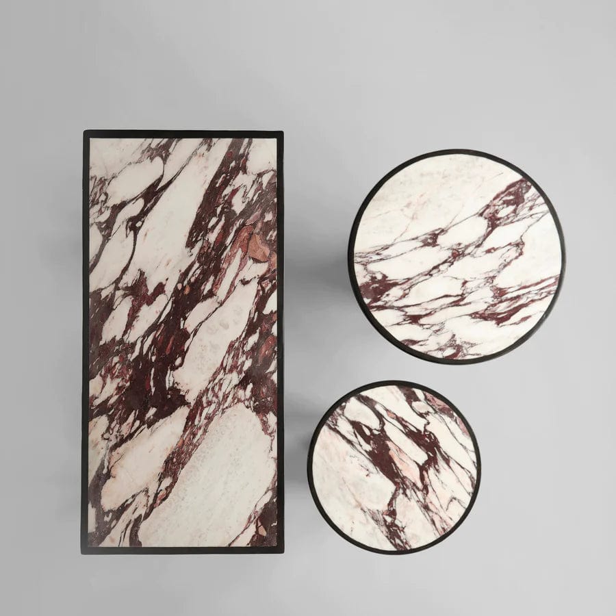 101 COPENHAGEN Coffee Table Τραπέζι, Trumpet Table Tall, Μάρμαρο Και Ινώδες σκυρόδεμα, Καφέ Σκούρο,  L35xW35xH40cm, 101 COPENHAGEN