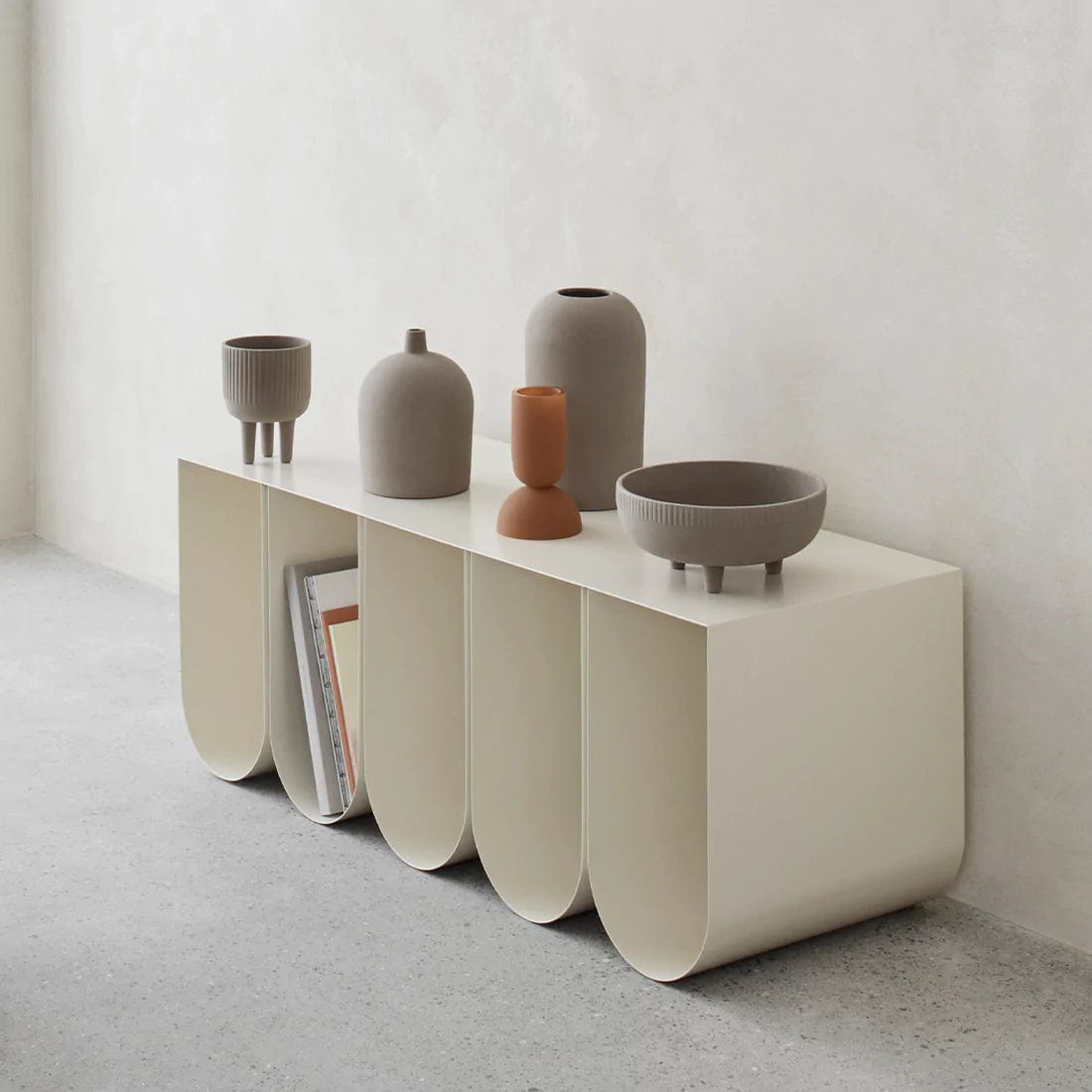 KRISTINA DAM studio Διακοσμητικό Μπολ Διακοσμητικό Mπολ, Medium, Ø24XH11CM, Γκρεζ, Τερακότα, KRISTINA DAM studio