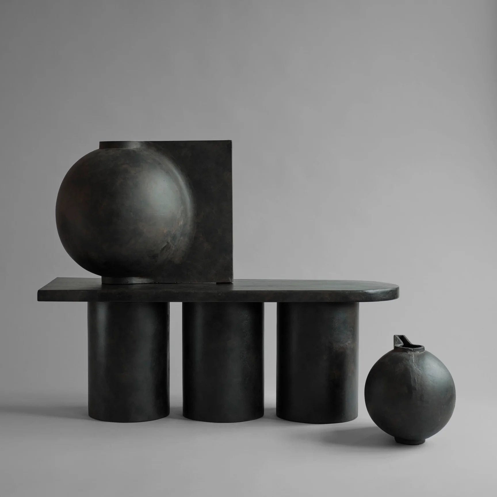 101 COPENHAGEN Πάγκος Πάγκος Big Foot Καφέ Ινώδες Σκυρόδεμα L120xW40xH45 cm 101 COPENHAGEN