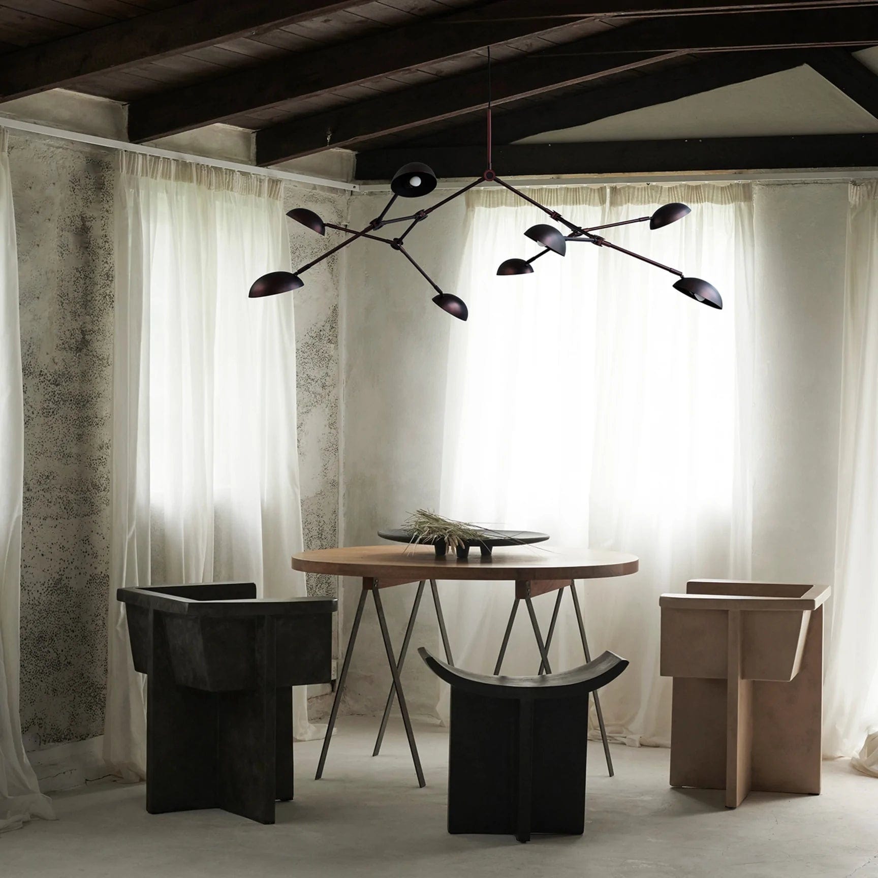 Φωτιστικό Οροφής Drop Chandelier 5m - Αλουμίνιο Ορείχαλκος Σίδερο Burned Black H85 x W120 x L158 cm 101 COPENHAGEN