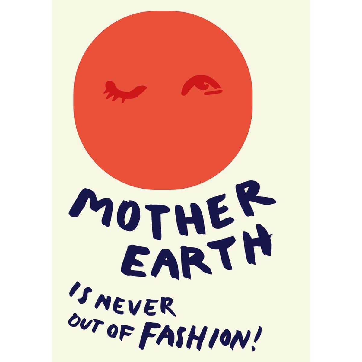 PAPER COLLECTIVE Poster Πόστερ, Mother Earth, Μπεζ/Κόκκινο, 30Χ40, Sustainable Paper, Paper Collective