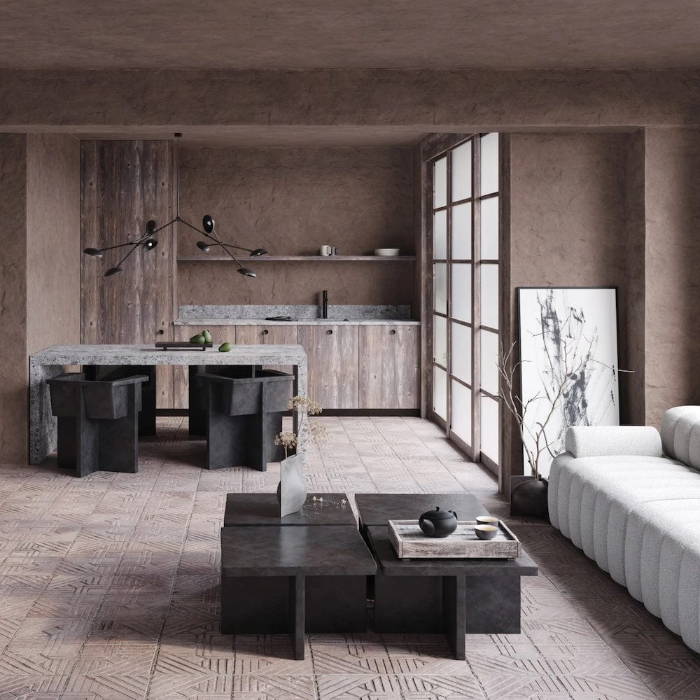 101 COPENHAGEN Coffee Table Τραπέζάκι Σαλονιού Brutus Λευκό Σκυρόδεμα Από Ίνες H36xW60xL60 cm 101 COPENHAGEN
