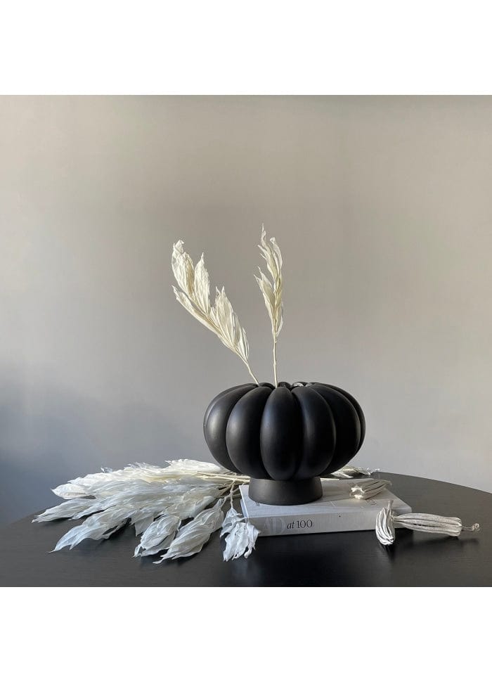 101 COPENHAGEN ΒΑΖΟ Διακοσμητικό Βάζο Kabin lamella Κεραμικό Μαύρο, Η23,5x35cm 101 COPENHAGEN