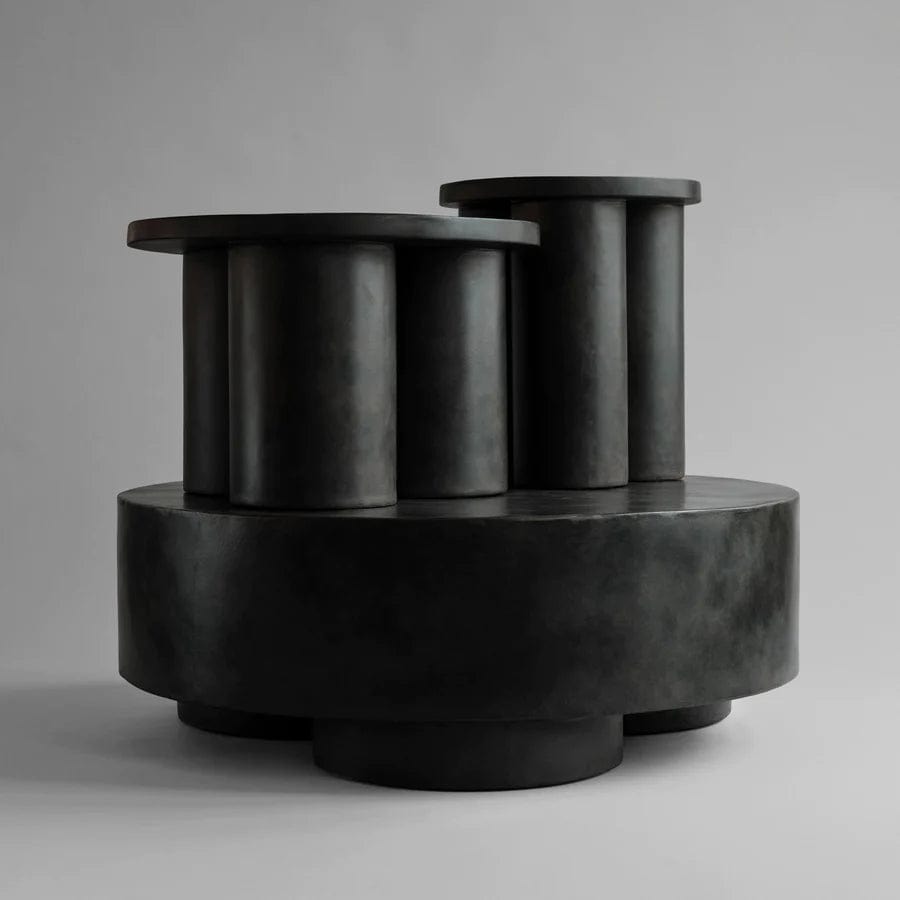 101 COPENHAGEN Coffee Table Τραπέζι Big Foot Tall Σκούρο Καφέ-Μαύρο Ινώδες Σκυρόδεμα L45xW45xH51 cm 101 COPENHAGEN