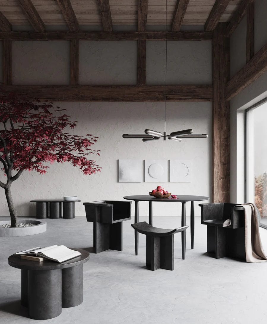 101 COPENHAGEN Σκαμπό Σκαμπό Brutus Σκούρο Καφέ-Μαύρο Σκυρόδεμα Από Ίνες L60xW25xH50 101 COPENHAGEN