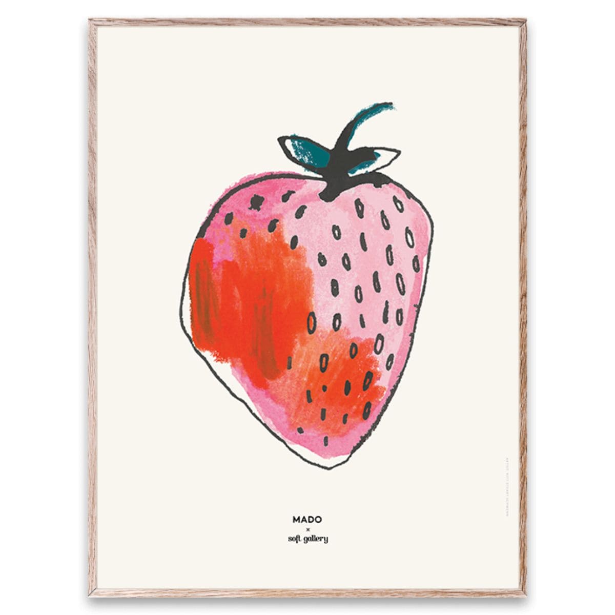 PAPER COLLECTIVE Poster Πόστερ, Strawberry, 30x40, Ροζ, Sustainable Paper, Paper Collective