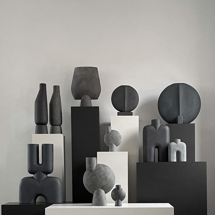 101 COPENHAGEN Βάζο Sphere Square Κεραμικό Βάζο Big Μαύρο 16x33x43cm 101 COPENHAGEN