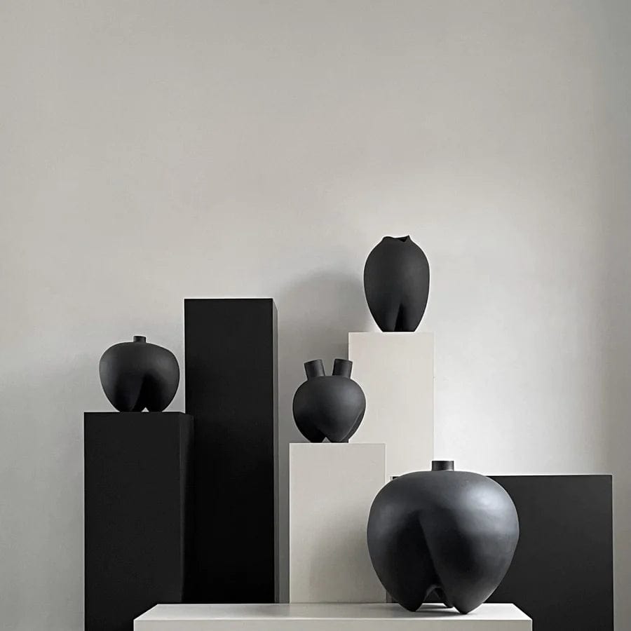 101 COPENHAGEN Βάζο Βάζο, Sumo Mini, Καφέ/Μαύρο, Κεραμικό, H26xW26xL26,5 cm 101 Copenhagen