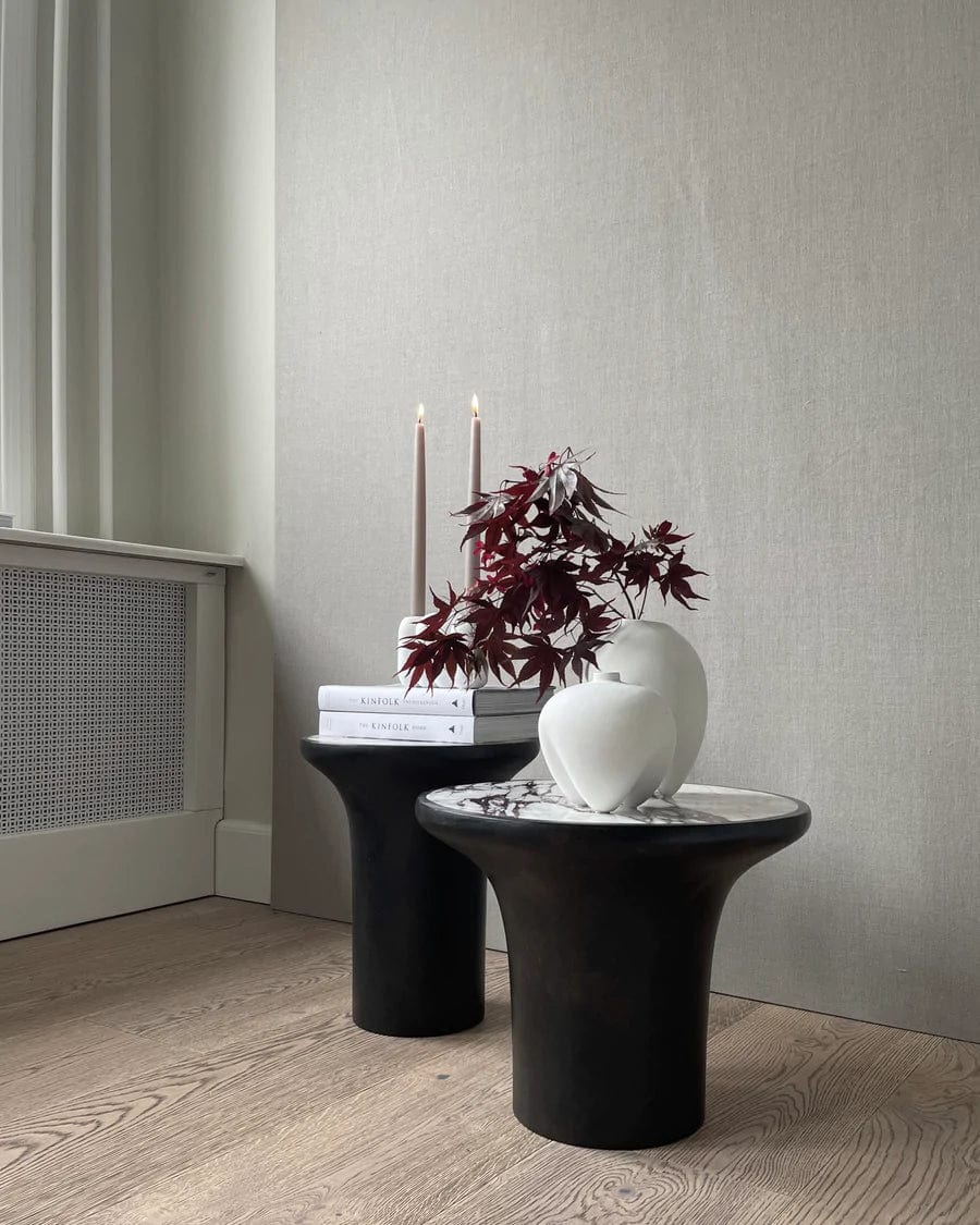 101 COPENHAGEN Coffee Table Τραπέζι, Trumpet Table Low, Μάρμαρο Και Ινώδες σκυρόδεμα, Καφέ Σκούρο, L45xW45xH35 , 101 COPENHAGEN