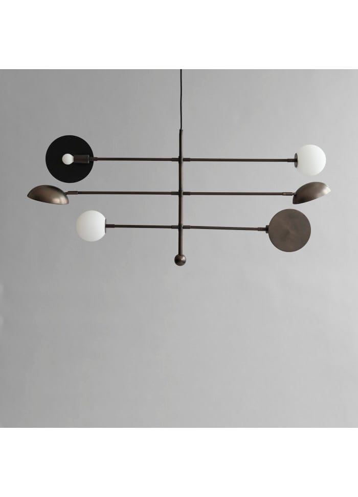 101 COPENHAGEN Φωτιστικό οροφής Φωτιστικό Οροφής Sahn Chandelier Μπρονζέ, Γυαλι Οπαλίνα/ Μέταλλο 25x58x125 101 Copenhagen