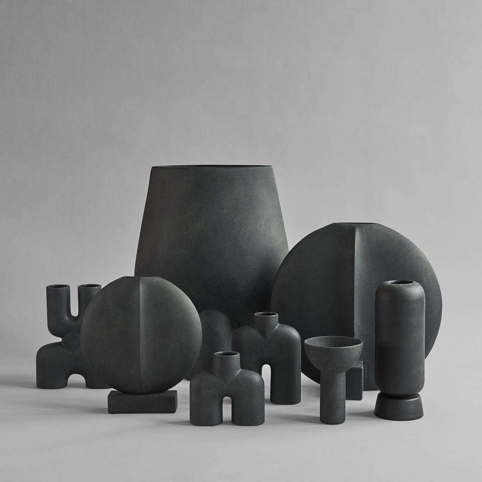 101 COPENHAGEN Βάζο Sphere Square Κεραμικό Βάζο Big Μαύρο 16x33x43cm 101 COPENHAGEN