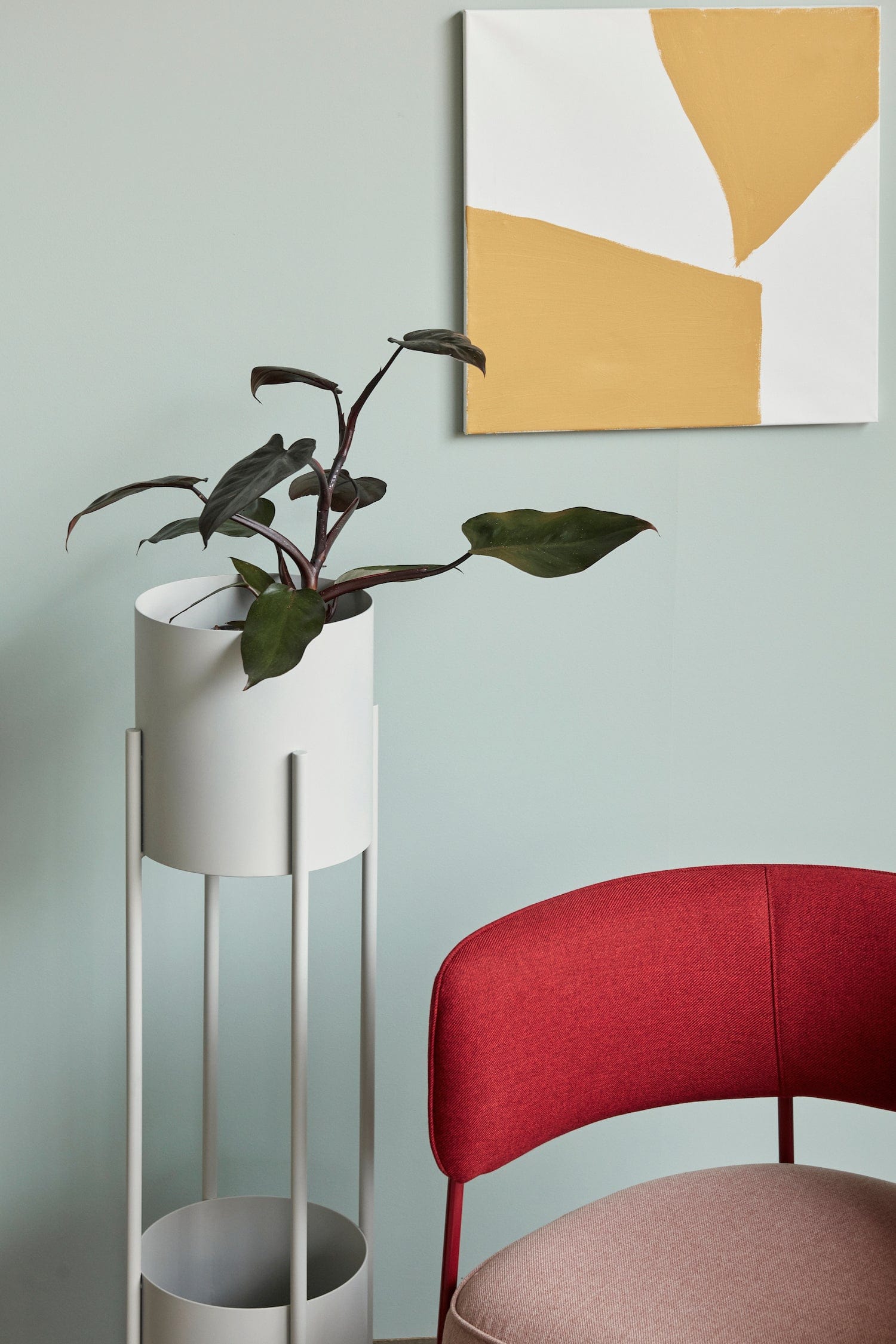 HUBSCH Πολυθρόνα Teddy Lounge Πολυθρόνα Ροζ/Κόκκινη Μέταλλο/Πολυέστερ 64x50xh77 cm Hübsch