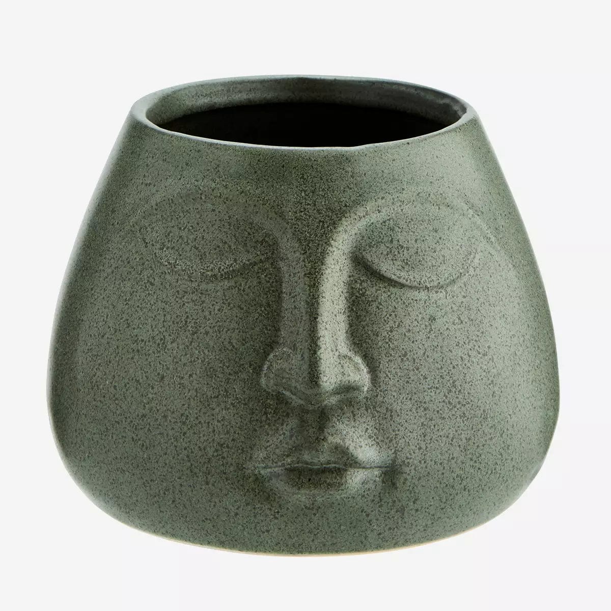 MADAM STOLTZ Βάζο Βάζο - Κασπώ Calm Face, Κεραμικό, Πράσινο, D:13,5x10 cm, MADAM STOLTZ