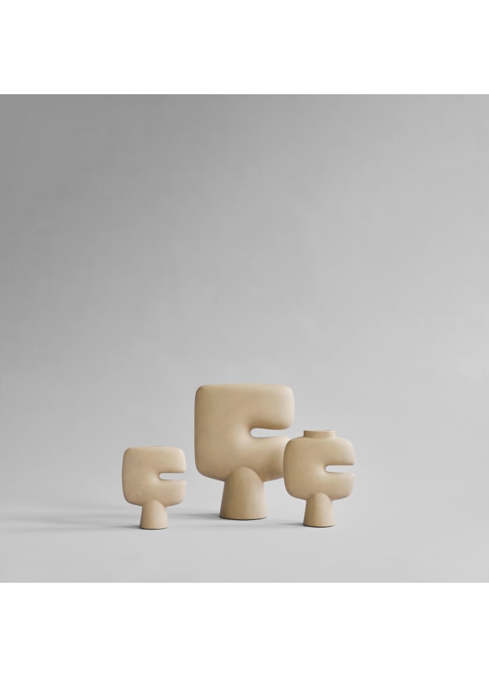 101 COPENHAGEN Βάζο Βάζο, Tribal, Mini, Mπεζ Κεραμικό, 25x8x20cm, 101 COPENHAGEN