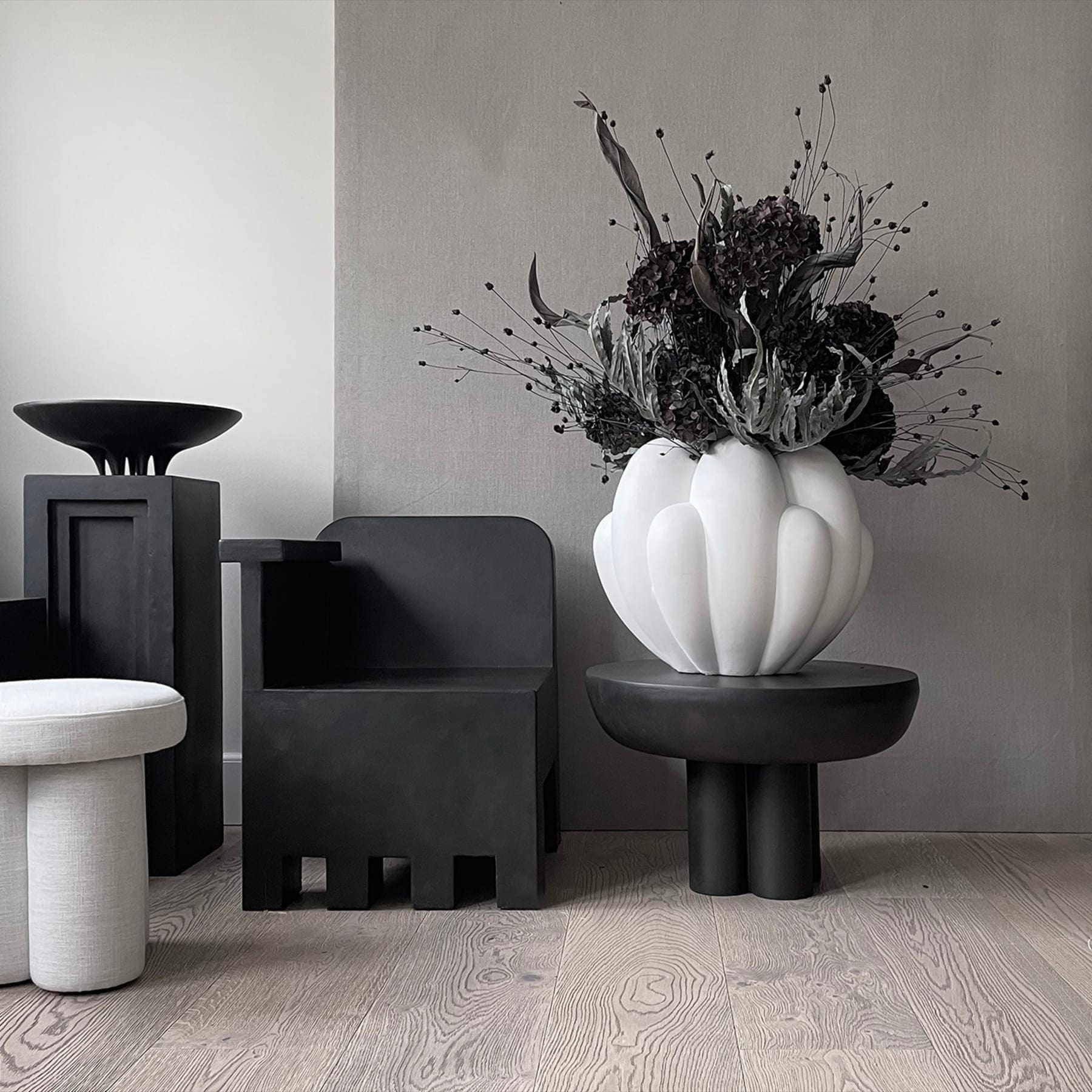 101 COPENHAGEN Βάζο Βάζο Δαπέδου Bloom Big Άσπρο Κεραμικό L55 x W52 x H44cm 101 COPENHAGEN