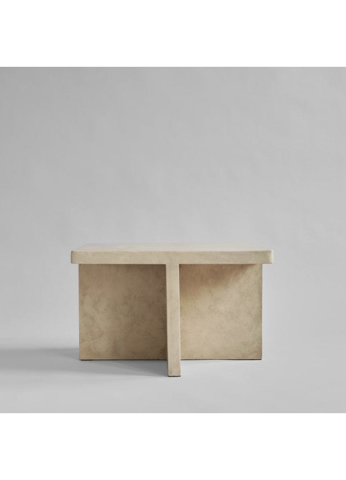 101 COPENHAGEN Coffee Table Τραπέζάκι Σαλονιού Brutus Μπεζ Σκυρόδεμα Από Ίνες H36xW60xL60 cm 101 COPENHAGEN