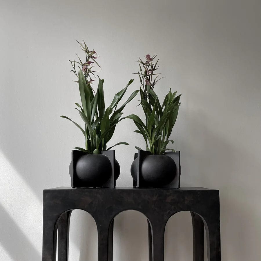 101 COPENHAGEN Βάζο Βάζο Kyoto Mini Κεραμικό Μαύρο/Καφέ 13.5x25x25cm 101 COPENHAGEN