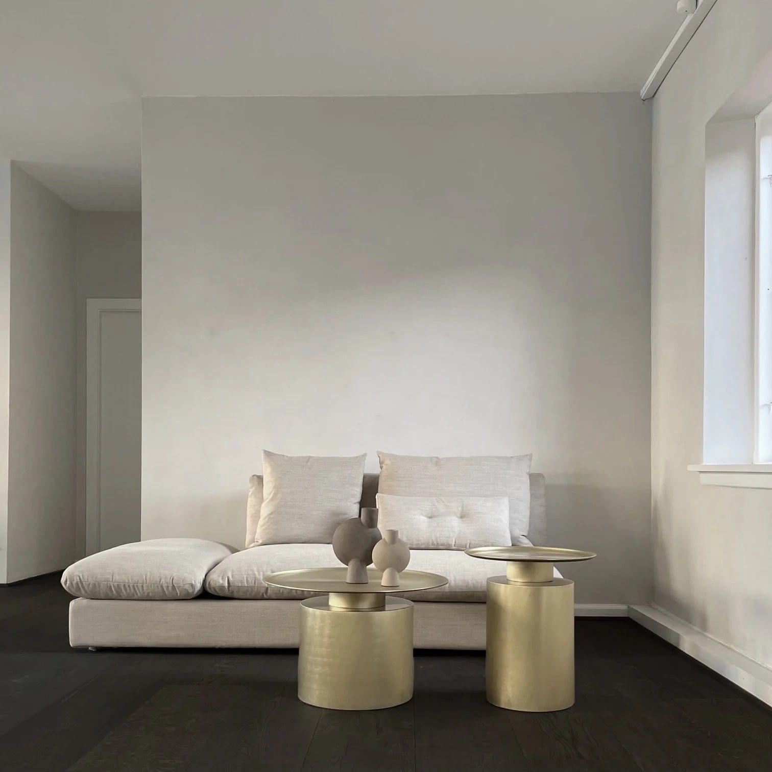 101 COPENHAGEN Coffee Table Τραπέζι Pillar Low Χρυσό Brass Plated Metal H41x65Ø 101 COPENHAGEN