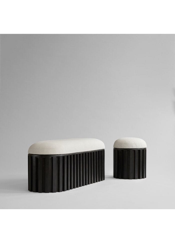 101 COPENHAGEN Σκαμπό Σκαμπό Tribu Stool Καφέ - Λευκό Λινό Μαξιλάρι Σκυρόδεμα Από Ίνες L40xW40xH47,5 101 COPENHAGEN