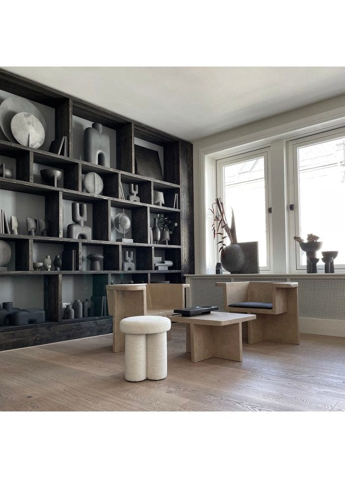 101 COPENHAGEN Coffee Table Τραπέζάκι Σαλονιού Brutus Μπεζ Σκυρόδεμα Από Ίνες H36xW60xL60 cm 101 COPENHAGEN