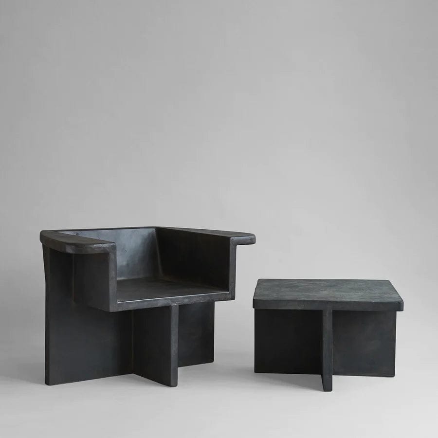 101 COPENHAGEN Coffee Table Τραπέζάκι Σαλονιού Brutus Σκούρο Καφέ-Μαύρο Σκυρόδεμα Από Ίνες H36xW60xL60 cm 101 COPENHAGEN