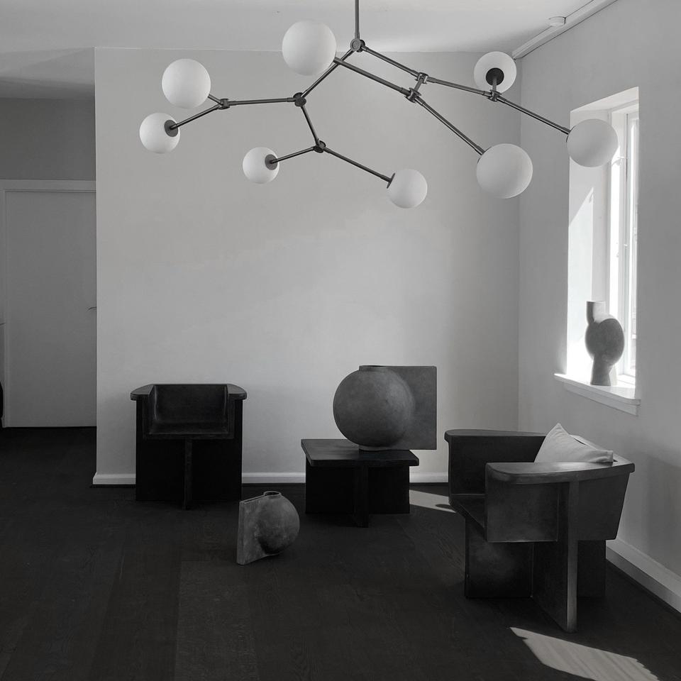 101 COPENHAGEN Φωτιστικό οροφής Φωτιστικό Οροφής Bulp Mini, Γκρι, Μέταλλο/Γυαλί, 95x100cm, 101 COPENHAGEN