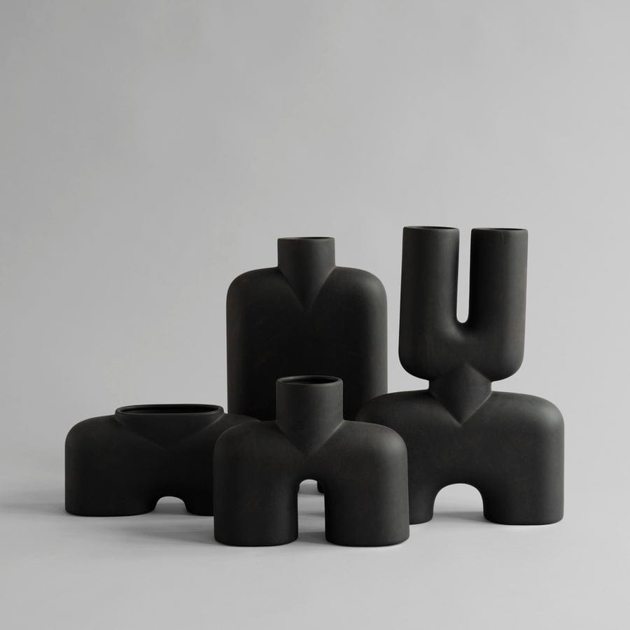 101 COPENHAGEN Βάζο Βάζο, Cobra Tall Medio, Κεραμικό, Καφέ-Μαύρο, 28x10x45cm 101 COPENHAGEN