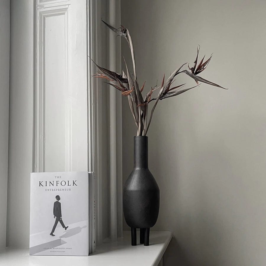 101 COPENHAGEN Βάζο Duck Slim Κεραμικό Διασκομητικό Βάζο Καφέ/Μαύρο, H43cmØ15cm 101 COPENHAGEN