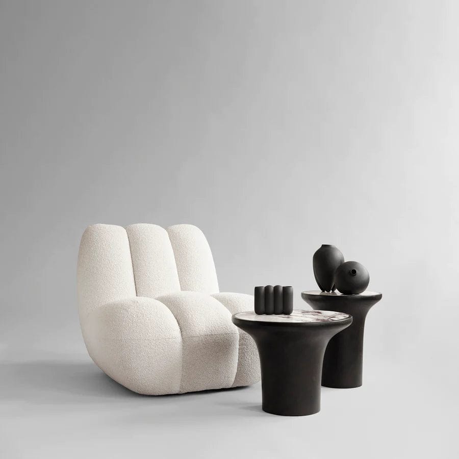 101 COPENHAGEN Coffee Table Τραπέζι, Trumpet Table Low, Μάρμαρο Και Ινώδες σκυρόδεμα, Καφέ Σκούρο, L45xW45xH35 , 101 COPENHAGEN