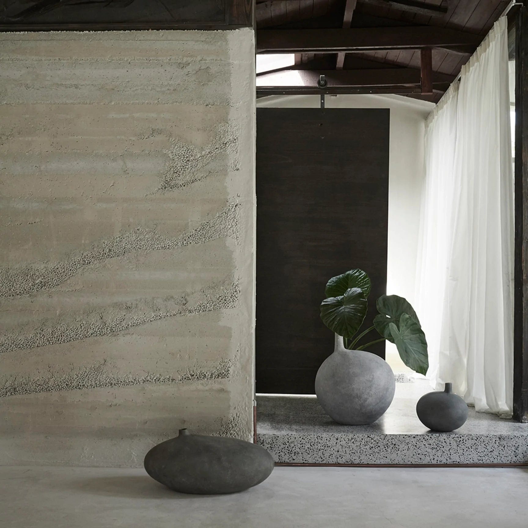 101 COPENHAGEN Βάζο Βάζο, Submarine, Small, Κεραμικό, Σκούρο Γκρι, 25x24x30 cm,101 COPENHAGEN