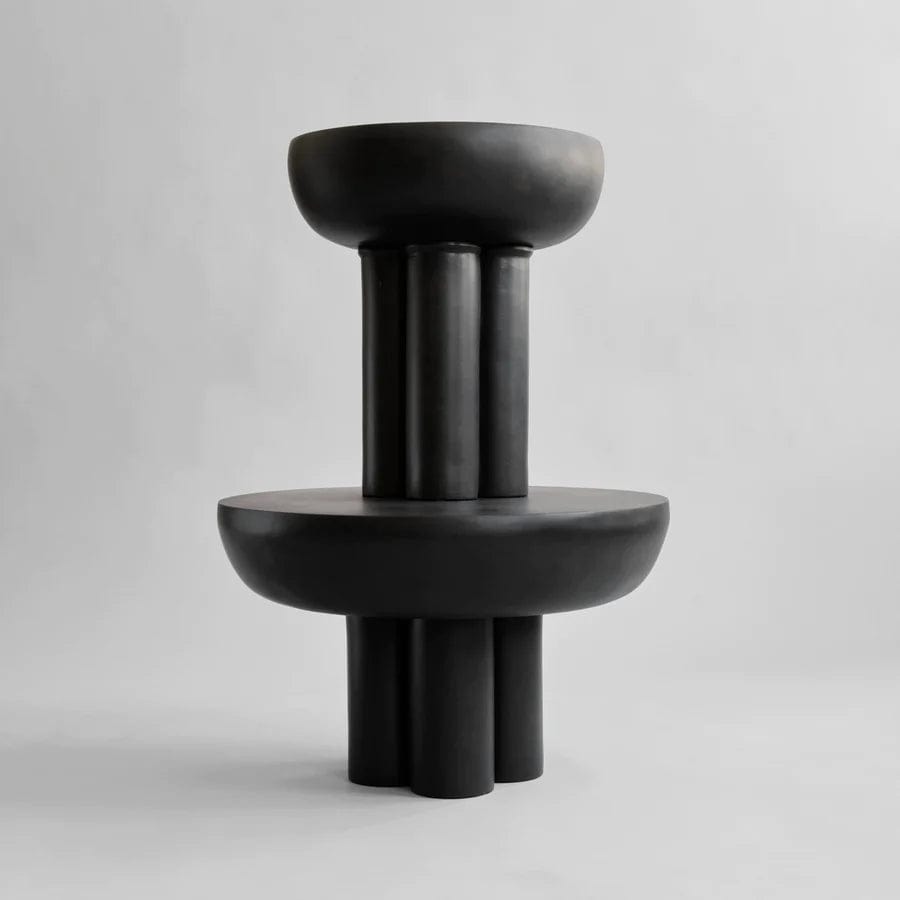 101 COPENHAGEN Coffee Table Τραπέζι Crown Table Tall Low Σκούρο Καφέ-Mαύρο, Fiber Concrete 50x45x45cm 101 COPENHAGEN