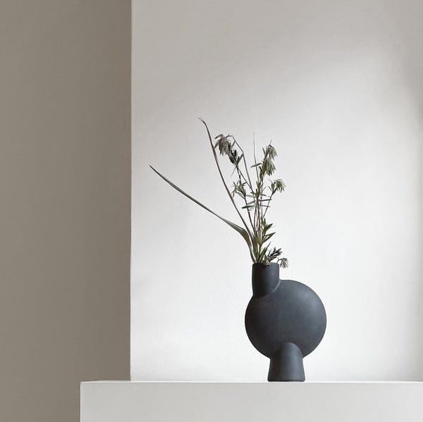 101 COPENHAGEN Βάζο Sphere Bubl Κεραμικό Βάζο Medio Μαύρο 26cmx18cmx8cm 101 COPENHAGEN